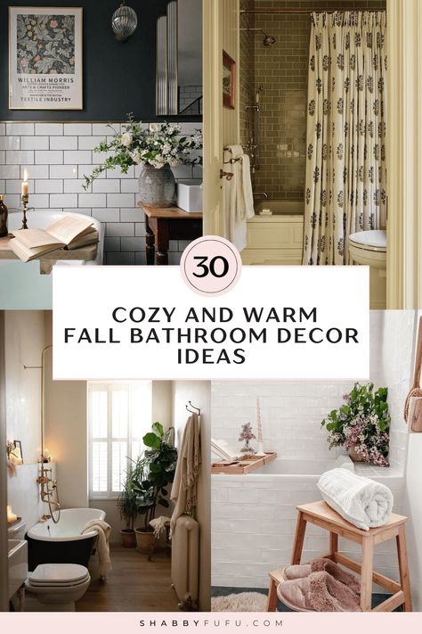 30 Cozy And Warm Fall Bathroom Decor Ideas Neutral Cozy Bathroom, Warm Cozy Bathroom Ideas, Bathroom Astethic Cozy, Warm Bathroom Design, Warm Toned Bathroom, Cozy Bathroom Aesthetic, Cozy Bathroom Decor, Bathroom Tub Decor, Cozy Bathrooms