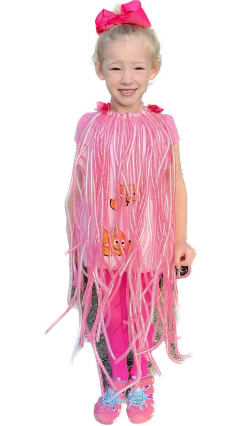 Anemone Costume Diy, Sea Anemone Costume Diy, Sea Urchin Costume Diy, Sea Anemone Costume, Seaweed Costume, Anemone Costume, Pumpkin Costume Pattern, Underwater Costume, Fish Costume Kids