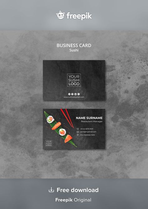 Sushi Business Card, Restaurant Card Design, Business Card Restaurant, Restaurant Card, Business Restaurant, Food Business Card, Restaurant Business Cards, Examples Of Business Cards, Restaurant Gift Cards