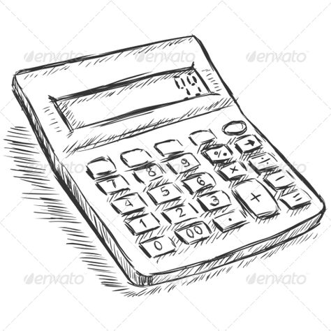 Calculator Sketch Calculator Drawing Ideas, Draw Calculator, Calculator Design, Business Cartoons, Money Icons, Black And White Stickers, Artistic Pictures, Art Tools Drawing, Vector Sketch