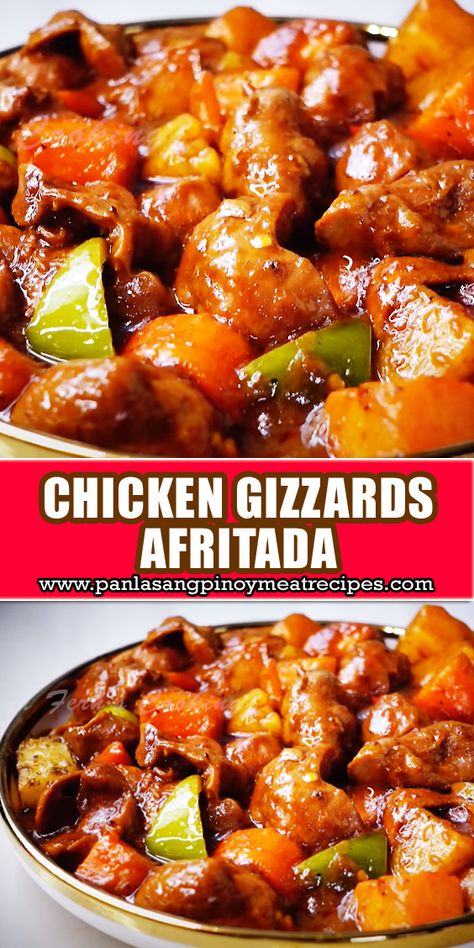 Chicken Gizzards Afritada is a savory and flavorful dish that transforms tender chicken gizzards into a hearty meal #GizzardsAfritada Chicken Liver And Gizzards Recipe, Chicken Gizzard Stew, Fried Chicken Gizzards And Hearts Easy Recipes, Chicken Gizzards Instant Pot, Turkey Gizzards Recipes, Chicken Gizzard Recipe Easy, Chicken Gizzard Recipes, Stewed Chicken Gizzards Recipe, Chicken Gizzards And Hearts Recipes