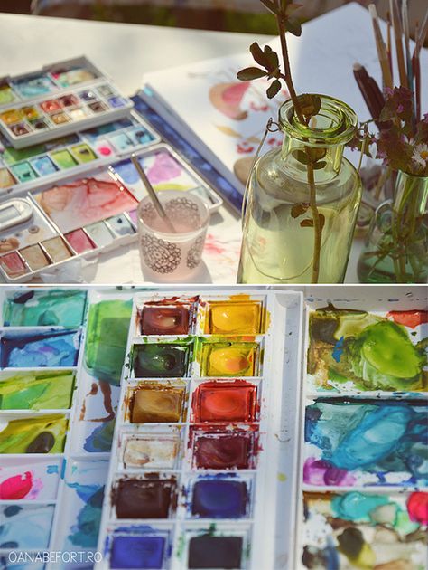 Art Astethic, Art Utensils, Art Student Aesthetic, Oana Befort, Paints And Brushes, Watercolor Aesthetic, Art Studio Room, Artsy Aesthetic, Artist Aesthetic