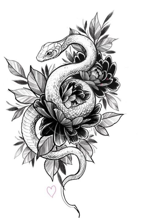 King Cobra Tattoo, Snake And Flowers, Traditional Snake, Traditional Snake Tattoo, Cobra Tattoo, Snake Tattoo Design, Tattoo Portfolio, Tattoo Art Drawings, Snake Tattoo