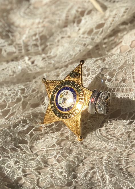 Sheriff police cop wedding pictures Sheriff Aesthetic, Cop Wedding, Police Wedding, Police Cops, Wedding Ring Pictures, Wedding Aesthetics, Sheriff Deputy, Farmhouse Decor Living Room, Blue Bloods