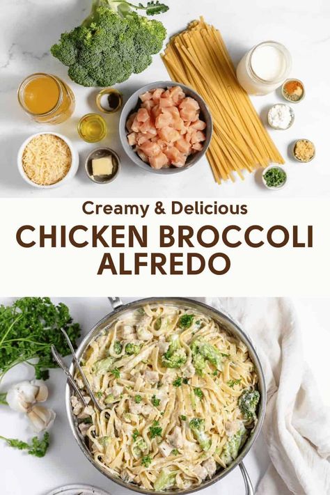 Make dinner a breeze with this Chicken Broccoli Alfredo. Creamy, delicious, and ready in just 30 minutes, it's sure to become a family favorite. #DinnerIdeas #WeeknightMeals Chicken Broccoli Alfredo Pasta, Easy Chicken Fettuccine Alfredo, Chicken Ziti, Broccoli Alfredo Pasta, Chicken Stuffing Casserole, Chicken Fettuccine Alfredo, Chicken Broccoli Alfredo, Chicken Fresh, Chicken Fettuccine