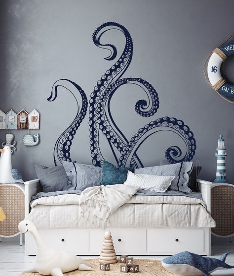 Octopus Wall Decals, Octopus Wall Decor, Tentacles Wall Art, Animal Art, Tentacles, Removable Wall Art, Octopus Vinyl Decal, Gift Art Octopus, Octopus Decor, Octopus Wall Art, Removable Wall Art, Decal Wall Art, Etsy Art, Removable Wall, Animal Decor, Kraken