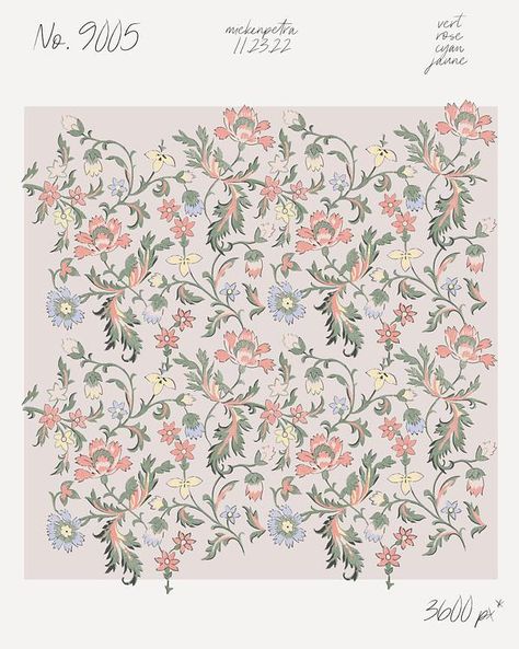 Fabric Digital Painting, Flower Pattern Design Prints Textiles, Luxury Traditional Floral Digital Prints, Traditional Floral Pattern Digital Prints, Mughal Floral Motifs, Flower Pattern Design Prints, Festive Floral Print Digital Patterns, Print Scarf Design, Pattern Sketch