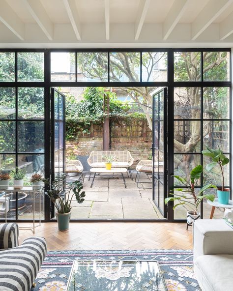 House • Instagram Orangery Extension, In Kitchen Dining, Crittal Windows, Garden Estate, Steel Windows, London Apartment, Architecture Interiors, January 23, Apartment Garden