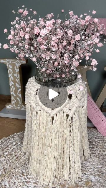 Macrame Jars Diy, Macrame Pot Holder, Caroline Fleming, How To Do Macrame, Macrame Vase, Macrame Candle Holder, Recycled Jars, Coffee Jar, Simple Macrame