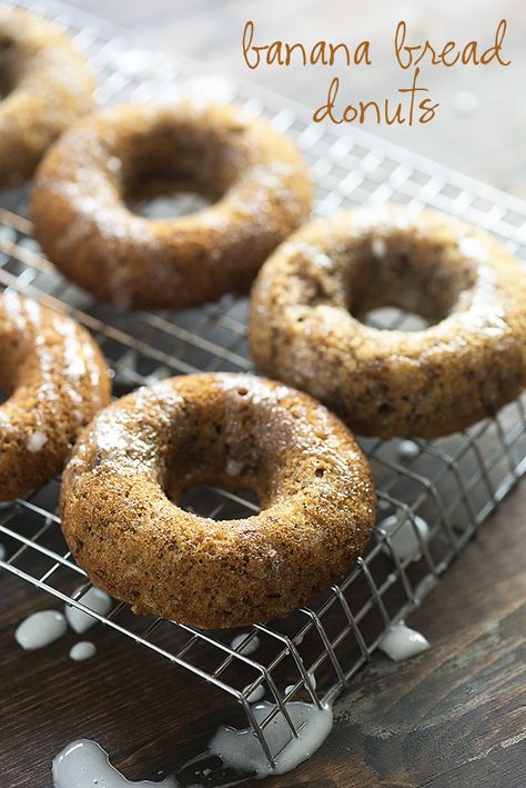 This is banana bread in donut form! Baked and not fried, these Banana Bread Donuts are so easy to make and your entire family will love them. #bananabreaddonutrecipes #doughnut Baked Doughnuts, Baked Donut Recipes, Haitian Food Recipes, Louisiana Recipes, Homemade Donuts, Doughnut Recipe, Baked Banana, Tasty Foods, Chocolate Donuts