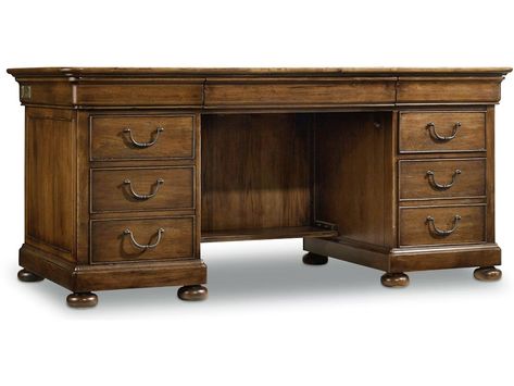 Hooker Furniture Home Office Archivist Executive Desk 5447-10563 Office Remodel, Kick Plate, Office Desks, Furniture Finishes, Executive Desk, Hooker Furniture, Antique Inspiration, Office Furniture Desk, Remodels