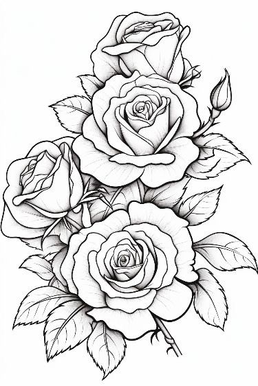 Rose Template, Brush Embroidery, Landscape Pencil Drawings, Rose Coloring Pages, Pencil Drawings Of Flowers, Garden Coloring Pages, Shoulder Tattoos For Women, Christmas Clay, Flower Sketches