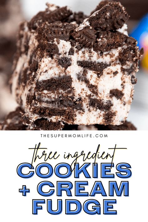 Fruit Milkshake Recipe, Three Ingredient Cookies, Butterscotch Fudge, Fruit Milkshake, Cookies And Cream Fudge, Cream Fudge, Easy Fudge, 3 Ingredient Cookies, Homemade Fudge Recipes