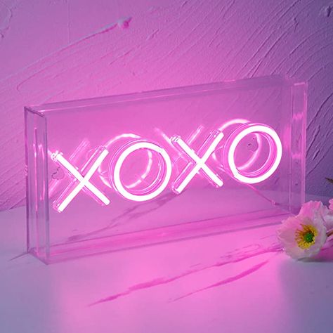 Neon Signs Letters Acrylic Light Box LED Signs for Bedroom Decor Neon Letters Acrylic Framed Table Decor LED Neon Light Hangable LED Wall Sign Light Up Signs Office Sign Bar Signs (XOXO) - - Amazon.com Xoxo Sign, Neon Heart Light, Neon Lights Bedroom, Cheer Signs, Neon Bar Signs, Travel Wall Decor, Box Light, Light Up Signs, Office Signs