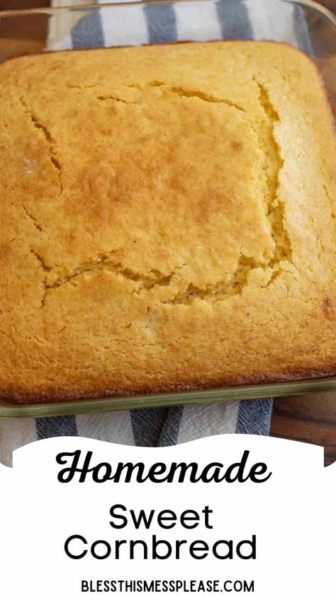 Quick and easy homemade cornbread made with staple ingredients in 30 minutes with over 1000 amazing comments! Read the PROOF! Cornbread Recipe No Buttermilk, Cornbread No Buttermilk, Cornbread Without Buttermilk, Simple Cornbread Recipe, Quick Cornbread, Hot Water Cornbread Recipe, Easy Homemade Cornbread, Water Cornbread, Easy Cornbread