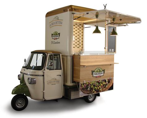 Piaggio APE Van - Small Agile Food Truck - Italian Style Small Food Truck, Foodtrucks Ideas, Gerobak Dorong, Coffee Food Truck, Bike Food, Food Vans, Mobile Coffee Shop, Mobile Food Cart, Piaggio Ape