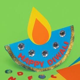 Diwali Craft For Children, Diwali For Kids, Diwali Activities, Diwali Cards, Art And Craft Supplies, Diy Diwali Decorations, Diwali Greetings, Guide Template, Diwali Craft