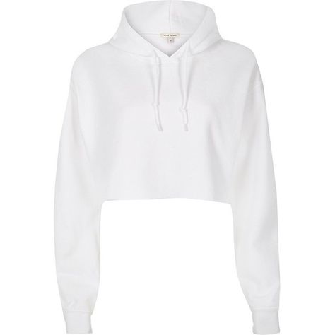 River Island White cropped hoodie ($13) ❤ liked on Polyvore featuring tops, hoodies, shirts, sweaters, jackets, crop top, white, sale, long sleeve hoodie shirt and white crew neck shirt White Cropped Hoodie, White Hooded Sweatshirt, White Crewneck Sweatshirt, Hoodies Sweaters, Crop Top Hoodie, White Long Sleeve Top, Crop Top Sweatshirt, White Long Sleeve Shirt, Sweatshirt White