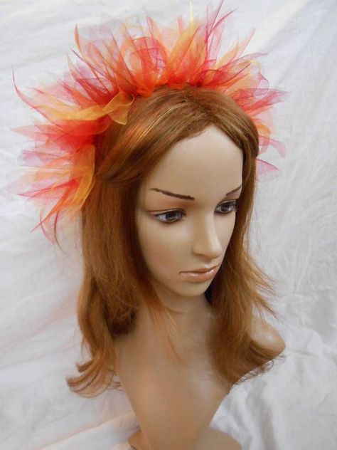 Fire Crown Phoenix Fallen Angel Headpiece Fairy Tiara Flame Queen ... Fire Princess Costume, Phoenix Headpiece, Fire Headpiece, Fallen Angel Costume Ideas, Angel Headpiece, Angel Costume Ideas, Fallen Angel Costume, Angel Costume Diy, Fire Crown