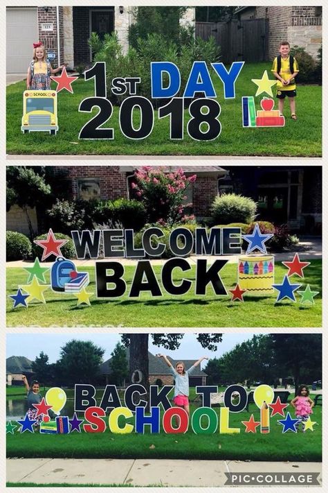 School Yard Signs, Pta Board, First Day Of School Activities, Yard Cards, School Event, School Yard, Welcome Back To School, Class Decoration, Welcome Decor