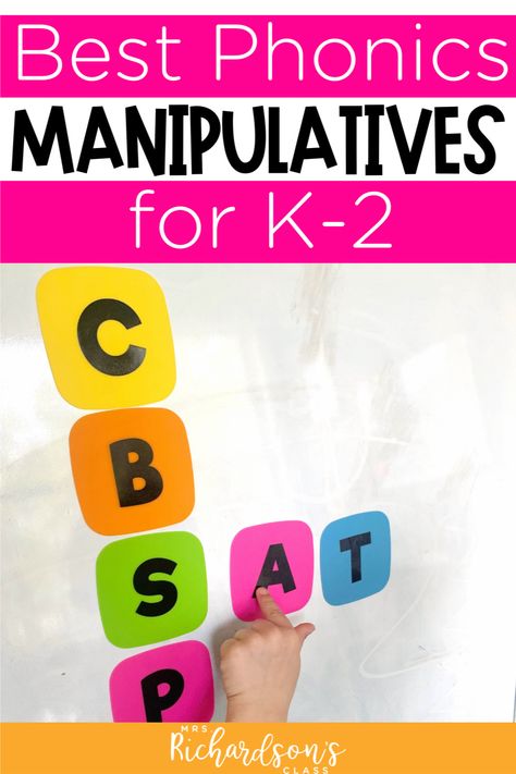 Enhance your students' literacy skills with phonics manipulatives and reading tools! This blog post is packed with engaging reading tools to support phonological awareness for kindergarten, first grade, and second grade learners. Discover the benefits of using literacy manipulatives and help your students develop strong reading skills in kindergarten, first, and second grade. Science Of Reading Manipulatives, Literacy Manipulatives, Phonics Manipulatives, Reading Manipulatives, Second Grade Phonics, Phonics For Kindergarten, Kindergarten Phonics Activities, Reading Tools, Kindergarten Literacy Centers