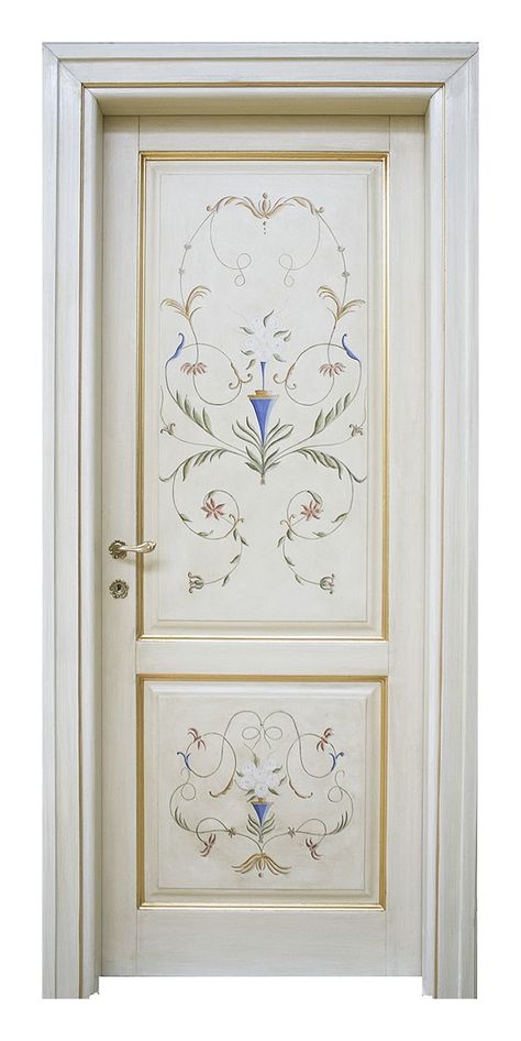 Stenciled Doors Interior, Hand Painted Door Frame, Floral Painted Door, Hand Painted Doors, Decorated Doors Bedroom, Door Art Ideas, Door Paint Design, False Ceiling Lighting Ideas, Bedroom Door Painting