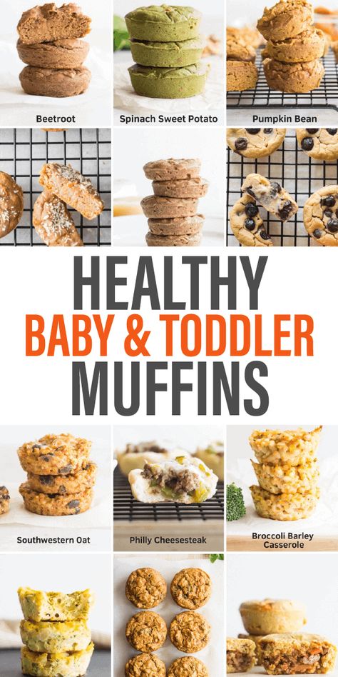 Healthy Baby Muffins, Toddler Muffins, Baby Muffins, Weaning Foods, Easy Baby Food Recipes, Toddler Breakfast, Baby Led Weaning Recipes, Healthy Baby Food, Weaning Recipes