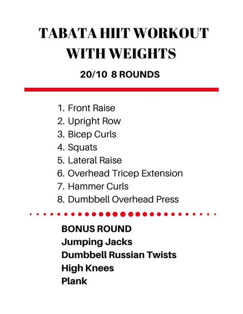 Tabata Beginner Workout, Upper Body Tabata, Tabata Workouts With Weights, Hiit Weights, Garage Workouts, Tabata Workouts At Home, Women Strength Training, Workouts With Weights, Garage Workout