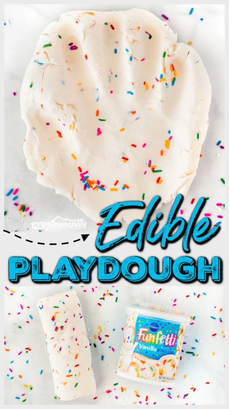 Elementary Food Activities, Edible Cookie Dough Nicole The Nomad, March Cooking Activities For Kids, Frosting Playdough Recipe, Homemade Play-doh, Edible Kinetic Sand Recipe, Fun With Food Activities For Kids, Easy Recipes To Make With Kids, Bakery Preschool Activities