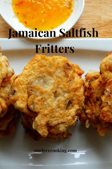 Jamaican Saltfish Fritters Recipe Jamaican Saltfish Fritters Recipe, Saltfish Fritters, Jamaican Breakfast, Types Of Peppers, Jamaican Dishes, Cooking Restaurant, Fritters Recipe, Fritter Recipes, Jamaican Recipes