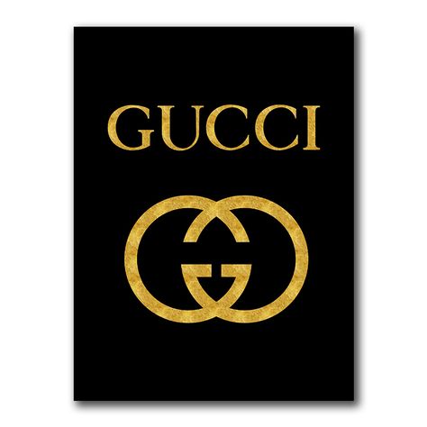 Gucci Gold & Black Canvas Art Wall Print Brand Painting Ideas, Gucci Picture Wall Art, Gucci 3d Wall Art, Louis Vuitton Canvas Painting, Gucci Canvas Wall Art, Chanel Prada Gucci Wall Art, Fashion Canvas Art, Black Canvas Art, Chanel Art