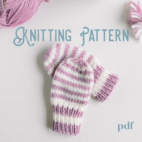 Baby Mittens Knitting Pattern, Thumbless Mittens, Baby Mittens Pattern, Baby Mittens Knitting, Mittens Knitting Pattern, Striped Mittens, Mittens Knit, Crochet Baby Mittens, Mittens Knitting