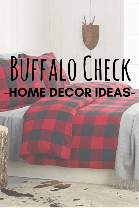 Red Buffalo Plaid Bedroom, Plaid Bedroom Ideas, Buffalo Plaid Bedroom, Bedroom Ideas Red, Plaid Bedroom, Raw Kitchen, Window Curtains Living Room, White Shaker Kitchen, Plaid Bedding