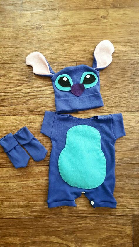 Handmade Stitch Costume www.barhdesigns.com Lilo And Stitch Costume Kids, Stitch Costume Toddler, Stitch Costume Women, Costume Women Ideas, Stitch Costume Diy, Nicu Costumes, Lilo And Stitch Costume, Stitch Halloween Costume, Diy Baby Costumes