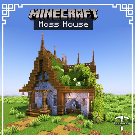 Minecraft Moss house. . . . .#minecraft #minecrafthouse #minecraftideas #foryou #minecraftbuilds Moss House Minecraft, Minecraft Moss House, Moss House, House Reference, Medieval House, Medieval Houses, Minecraft House Designs, Minecraft House, Minecraft Buildings