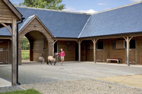 Equine Stables, Small Horse Barns, Barn Layout, Horse Farm Ideas, Stable Block, Horse Barn Ideas Stables, Horse Shelter, Dream Stables, Horse Barn Plans