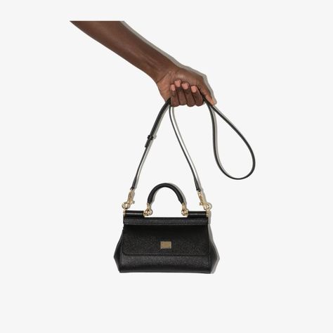 Shop or share your style of the product on ModeSens! 80999 BLACK Natural (Veg)->Cotton Black Sicily Small Leather Tote Bag from Dolce & Gabbana. Sicily Bag, Leather Tote Bag Women, Expensive Jewelry Luxury, Black Leather Tote Bag, Expensive Jewelry, Black Shoulder Bag, Handle Bag, Leather Tote Bag, Sicily