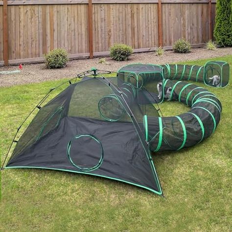 Pawtenda 6-in-1 Outdoor Cat Enclosures for Indoor Cats, Catio Green Cat Tent with 3 Tents and 3 Tunnels, Portable Cat Tents for Outside with Storage Bag, Outdoor Cat House Suit for Cat, Rabbit, and Puppy Cat Playpen, Cat Enclosures, Camping With Cats, Outdoor Cat Enclosure, Cat Tent, Play Tents, Cat Towers, Outdoor Cat House, Cat Rabbit