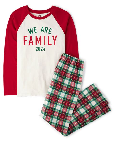 Matching Family Pajamas - We Are Family 2024 Plaid Collection | The Children's Place 2024 Graphic, Cute Christmas Pajamas, Christmas Pjs Family, Matching Family Christmas Pajamas, Fitting Pants, Cable Knit Sweater Dress, Girls Sleepwear, Matching Family Pajamas, Family Christmas Pajamas