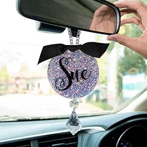 Bling Car Interior, Monogram Car Charm, Personalized Car Accessories, Accessories For Car, Crystal Car Charms, Glitter Car, Hanging Charms, Bling Car, Bling Car Accessories