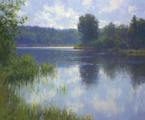 Lakes Paintings, Art Conference, John Mcdonald, Reflection Painting, Art Retreats, River Painting, Lake Painting, Lake Art, Lake Landscape