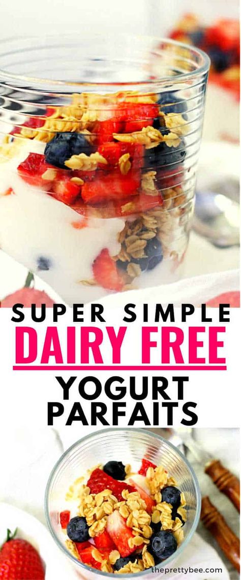 Dairy Free Parfait, Crispy Granola, Healthy Parfait, Fruit And Yogurt Parfait, Vanilla Granola, Coconut Milk Yogurt, Granola Parfait, Berry Parfait, Parfait Breakfast