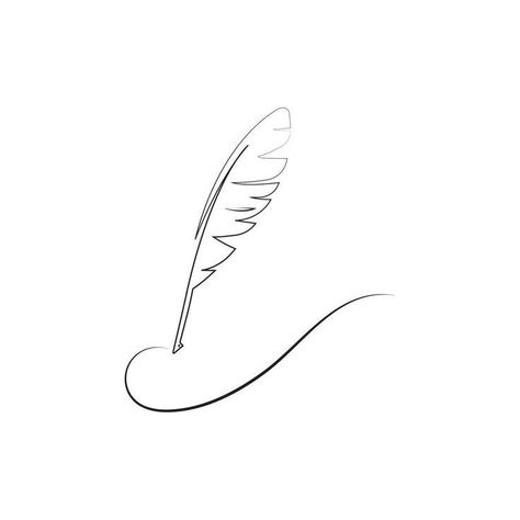 Quill Drawing Feather, Writing Quill Tattoo, Journalist Tattoo Ideas, Feather Quill Tattoo, Quill Pen Aesthetic, Pen Tattoo Ideas, Quill Pen Tattoo, Feather Line Art, Feather Pen Tattoo