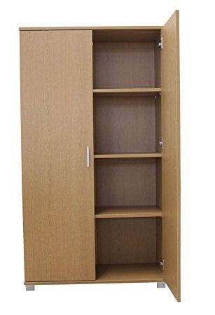 Office cupboard filing storage stationary cabinet - office furniture, 4 storage shelves - 2 door cabinet - 800mm wide - massive storage capacity - 40 x A4 box file capacity: Amazon.co.uk: Office Products Office Cupboard Design Cabinets, Single Door Cupboard Design, Office Filing Cabinet Ideas, Portable Cupboard, Drawer Storage Cabine, Office Cabinet Uk, Tall Pantry Cabinet, Office Cupboards, Office Storage Cabinets