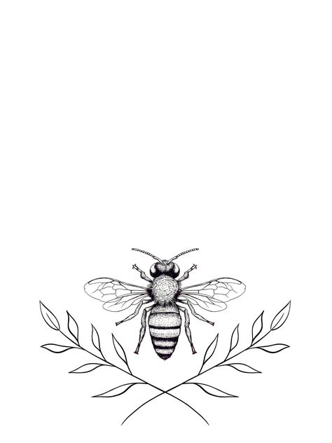 Sun And Bee Tattoo, Fineline Bee Tattoo, Bee Drawing Tattoo, Bee Tattoo Black And White, Bee Tattoo Outline, Bee Sternum Tattoo, Bee Flower Tattoo, Honeybee Tattoo, Bee Tattoo Design