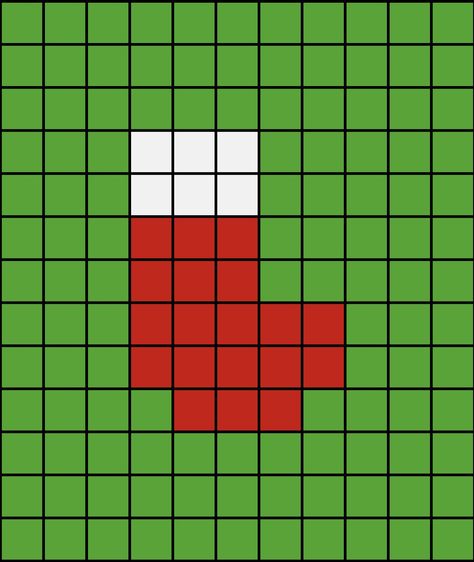 A small pixel art template of a casual red and white Christmas stocking. Easy Pixel Art Small Halloween, Merry Christmas Pixel Art, Santa Pixel Art, Small Pixel Art Pattern, Beginner Cross Stitch Patterns Free, Pixel Art Noel, Christmas Ornament Template, Easy Perler Bead Patterns, Ornament Template