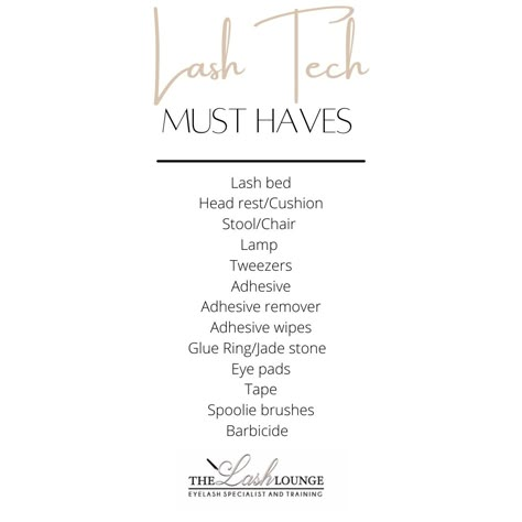 What You Need To Start A Lash Business, Lash Artist Business Names, Lash Business Needs, Lash Extension Essentials, Things You Need To Start A Lash Business, Lash Tech Marketing Tips, Beginner Lash Tech Policy, Lash Business Essentials, Lash Tech Business Plan