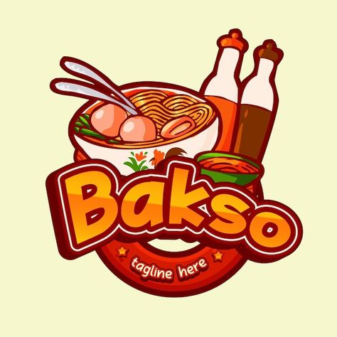 Bakso indonesian food character mascot | Premium Vector #Freepik #vector #noodle-soup #meatball #chinese-food #chinese-noodles Logo About Food, Soup Logo Design Ideas, Logo Food Design, Logo Design For Restaurant, Dimsum Mentai, Logo Kuliner, Soup Meatball, Food Logo Ideas, Food Character