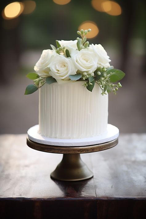 One Tier Wedding Cake Ideas: Chic and Simple Designs for Your Special Day - OMG Hitched Two Their Wedding Cake, Wedding Cake 3 Separate Tiers, Simple White 2 Tier Wedding Cake, Wedding Cake For Two, Bridal Cake Table Decorations, Simple Traditional Wedding Cake, One Tier Wedding Cake With Flowers, One Teir Wedding Cake, Minimalist Wedding Cake One Tier