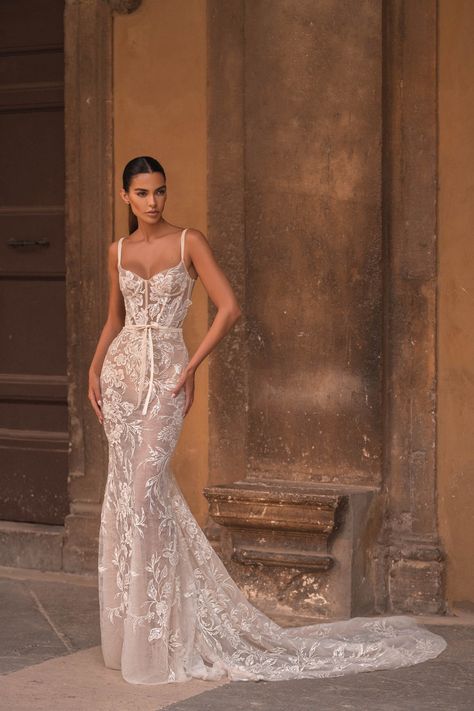 No. 9 | Berta Fall 2023 Wedding, Wedding Dresses Timeless, Berta Dress, Weddings Dress, Floral Lace Wedding Dress, Glam Wedding Dress, Berta Wedding Dress, Berta Bridal, Sheer Wedding Dress